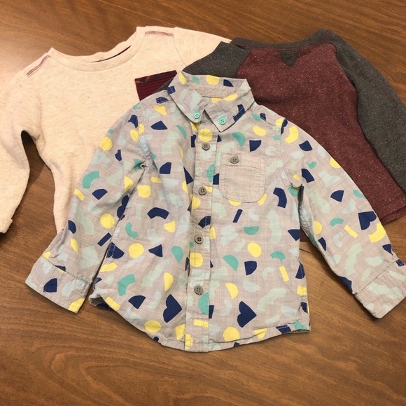 Boy Bundle Long Sleeve Shirts - Button down and pullover Size 2T - Picture 1 of 11